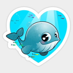 love baby blue whale Sticker